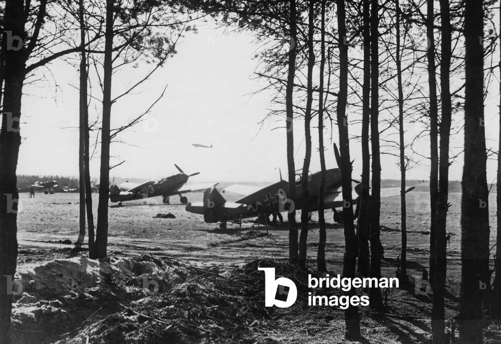 Fighter planes near the forest, 1939 (b/w photo)