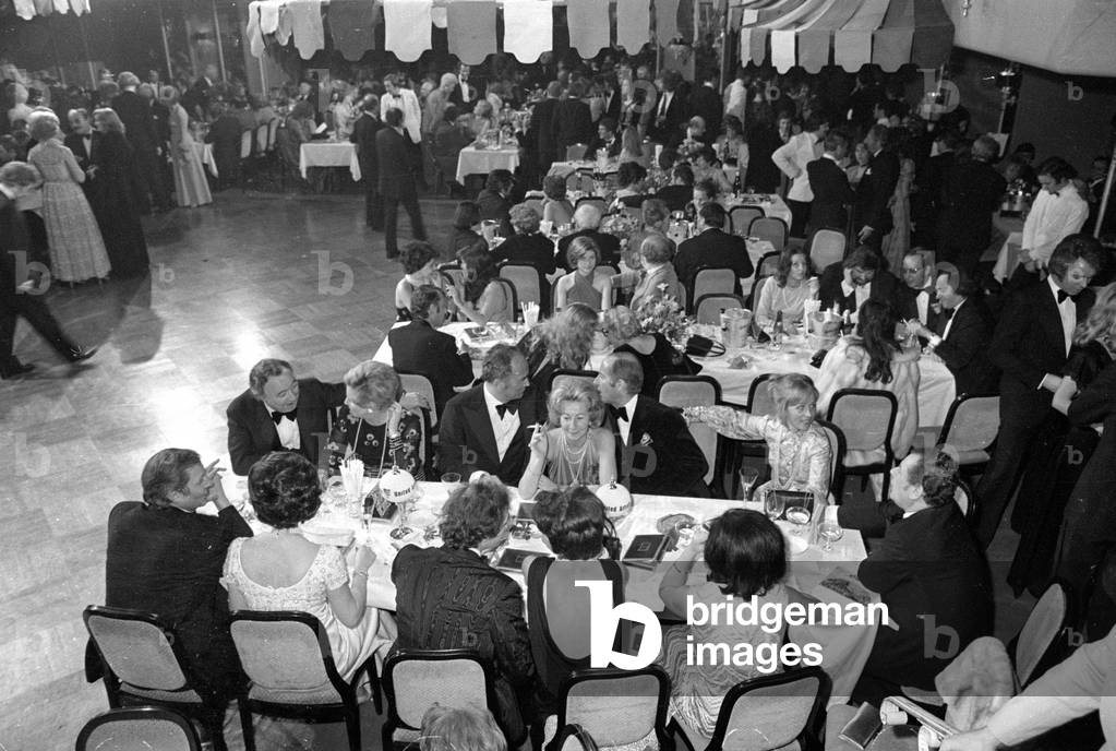 The German Film Ball in Munich, 1974 (b/w photo)