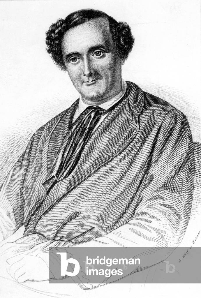 Johann Nepomuk Nestroy (b/w photo)