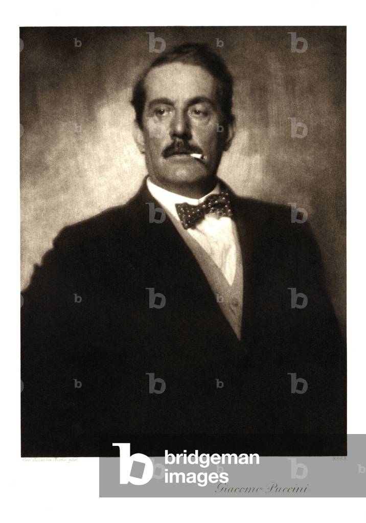 Giacomo Puccini (b/w photo)