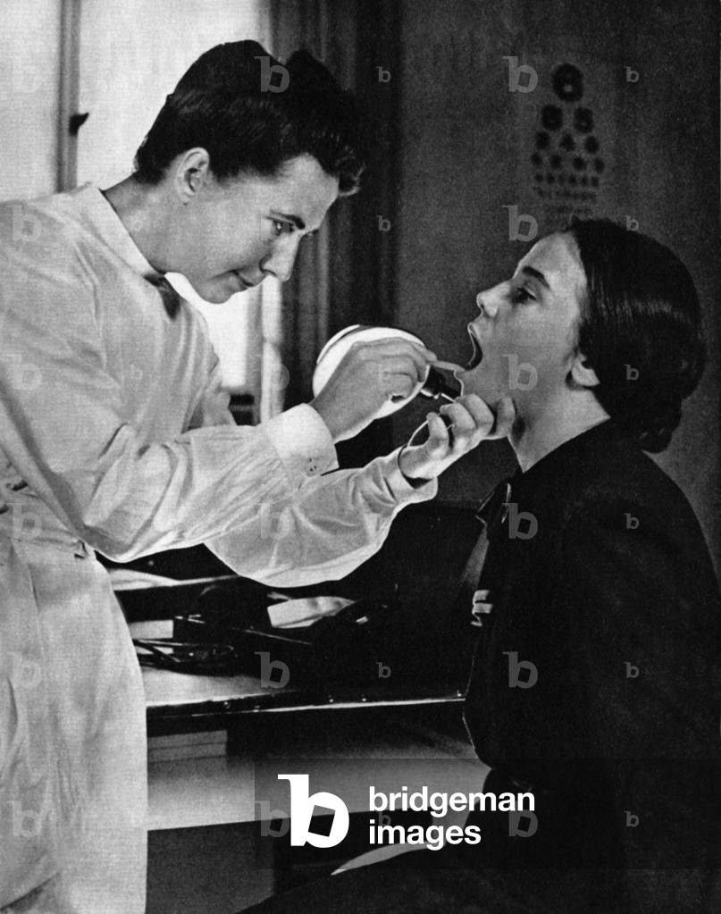 Medical examination, 1942 (b/w photo)