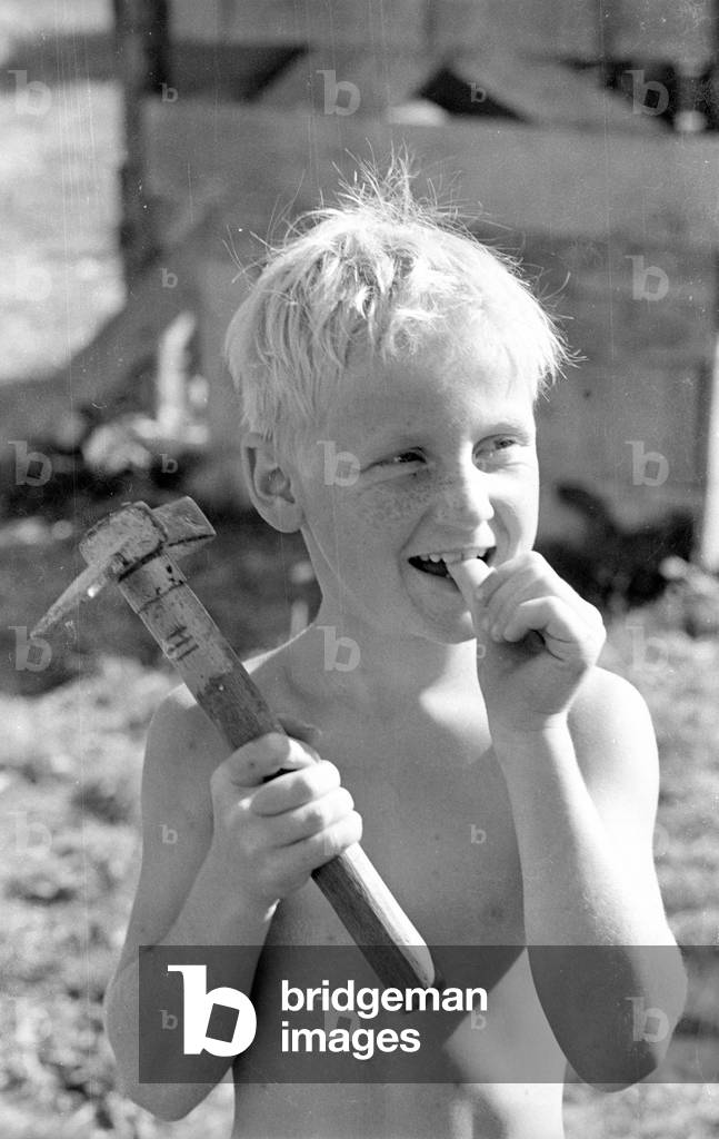 Playground in Fuerstenried near Munich, 1974 (b/w photo)
