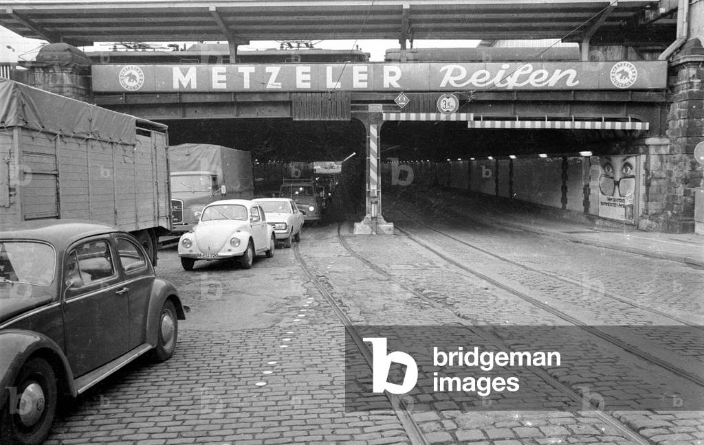 The Paul-Heyse-underpass in Munich, 1973 (b/w photo)