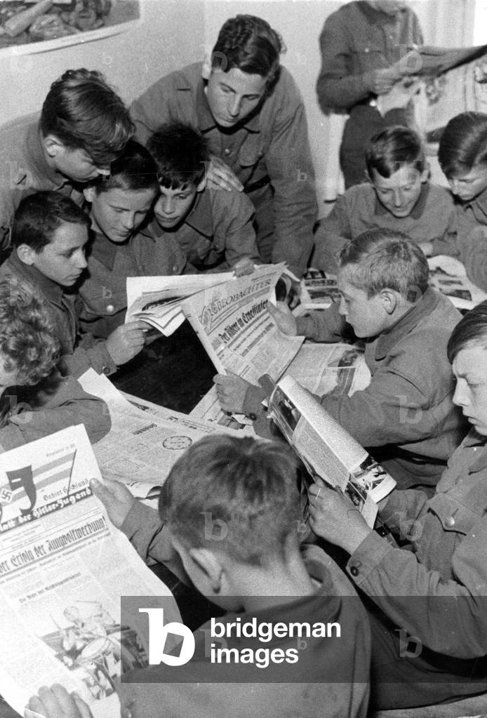 Boys in an Adolf Hitler School, 1935 (b/w photo)