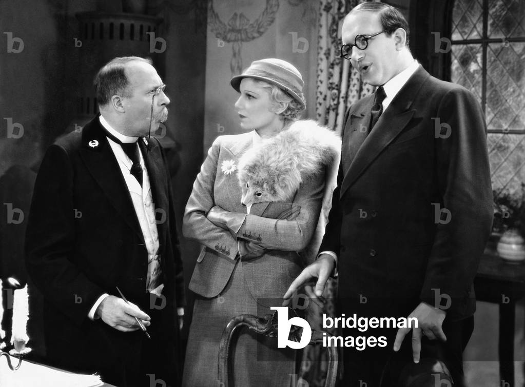 Ernst Behmer, Maria Meissner and Werner Finck in 'Das Tankmaedel', 1933 (b/w photo)