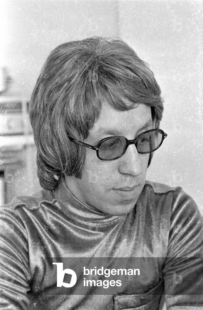 A tailor who makes hot pants, 1971 (b/w photo)