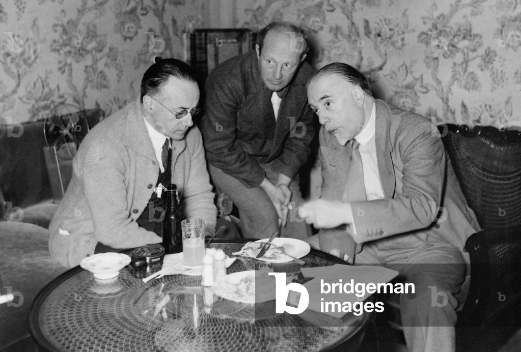 Heinz Tietjen, Heinz Preetorius and Sir Thomas Beecham, 1937 (b/w photo)