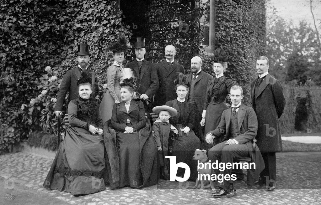 Queen Wilhelmina of the Netherlands on a visit in Germany, 1900 (b/w photo)