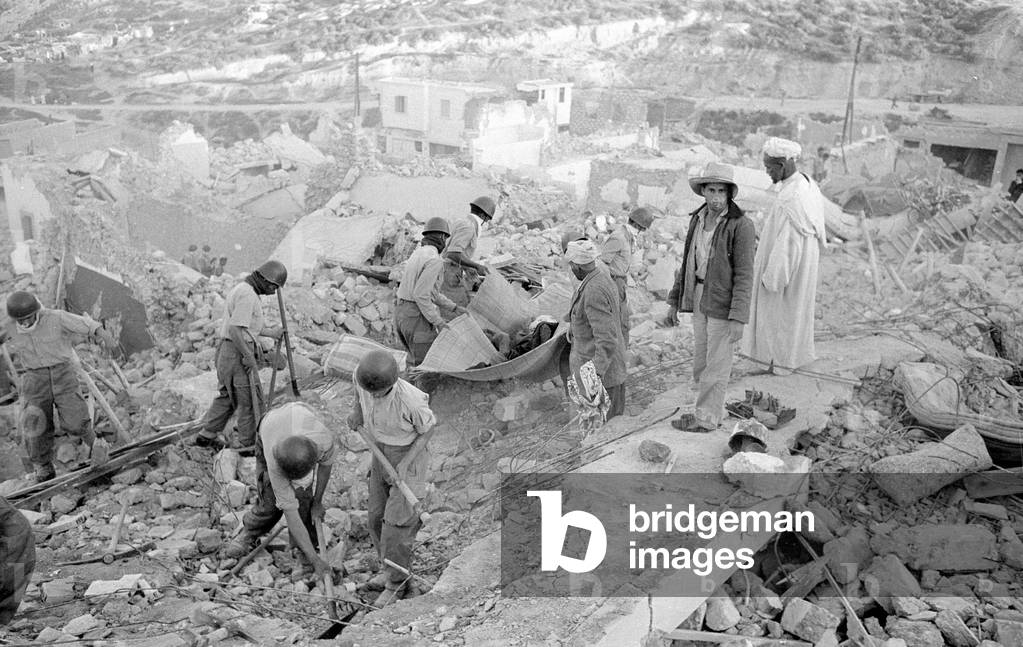 Earthquake in Agadir, 1960 (b/w photo)