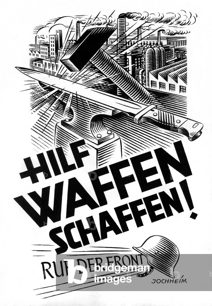 Advertising for the armaments industry, 1945 (b/w photo)