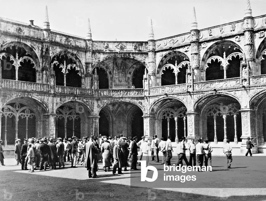 Jeronimos Monastery in Belem (b/w photo)