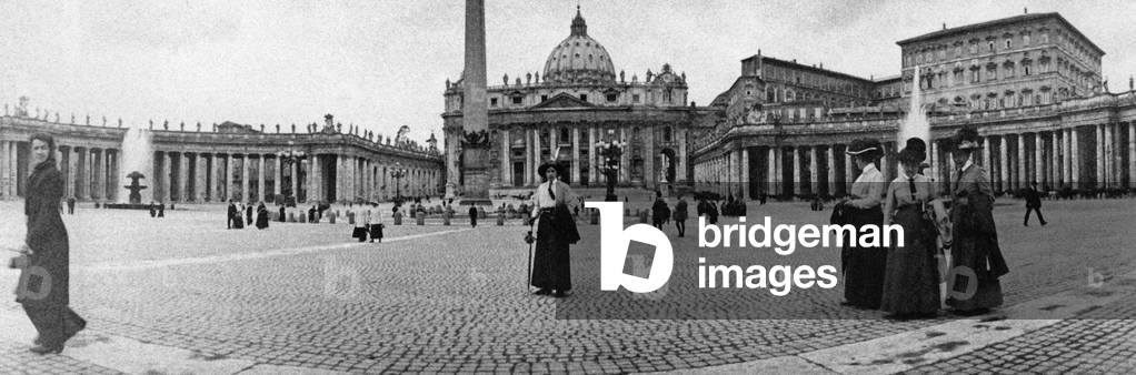 View of the St. Peter's Square and St. Peter's Basilica, 1912