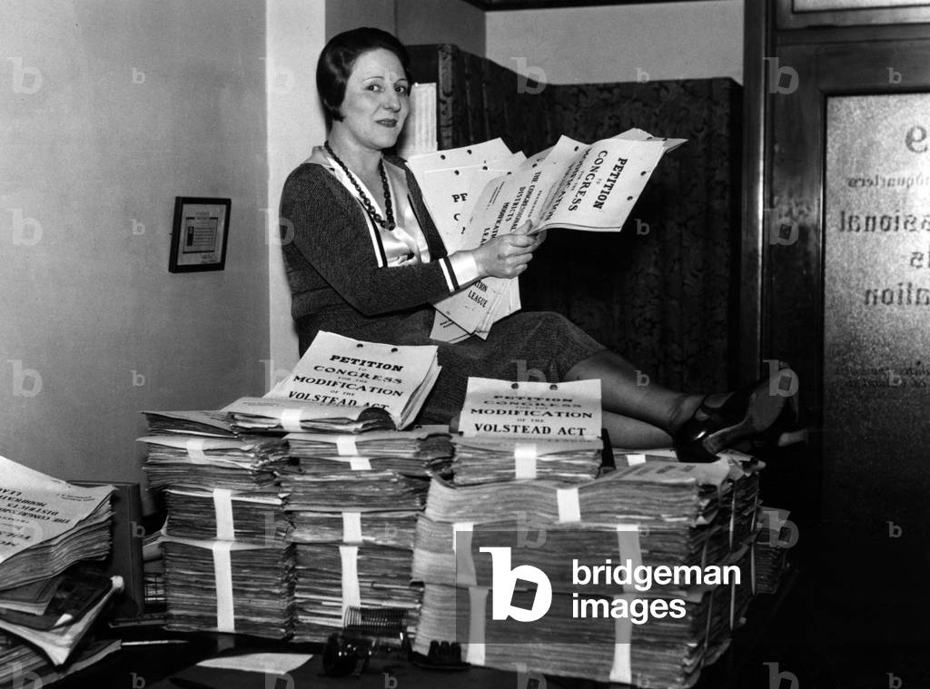 Prohibition: Signatures against the Prohibition Act, 1932 (b/w photo)