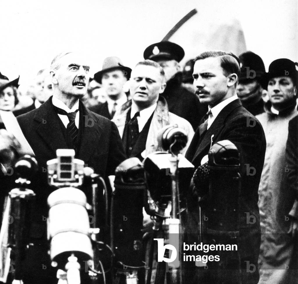Neville Chamberlain, 1938 (b/w photo)