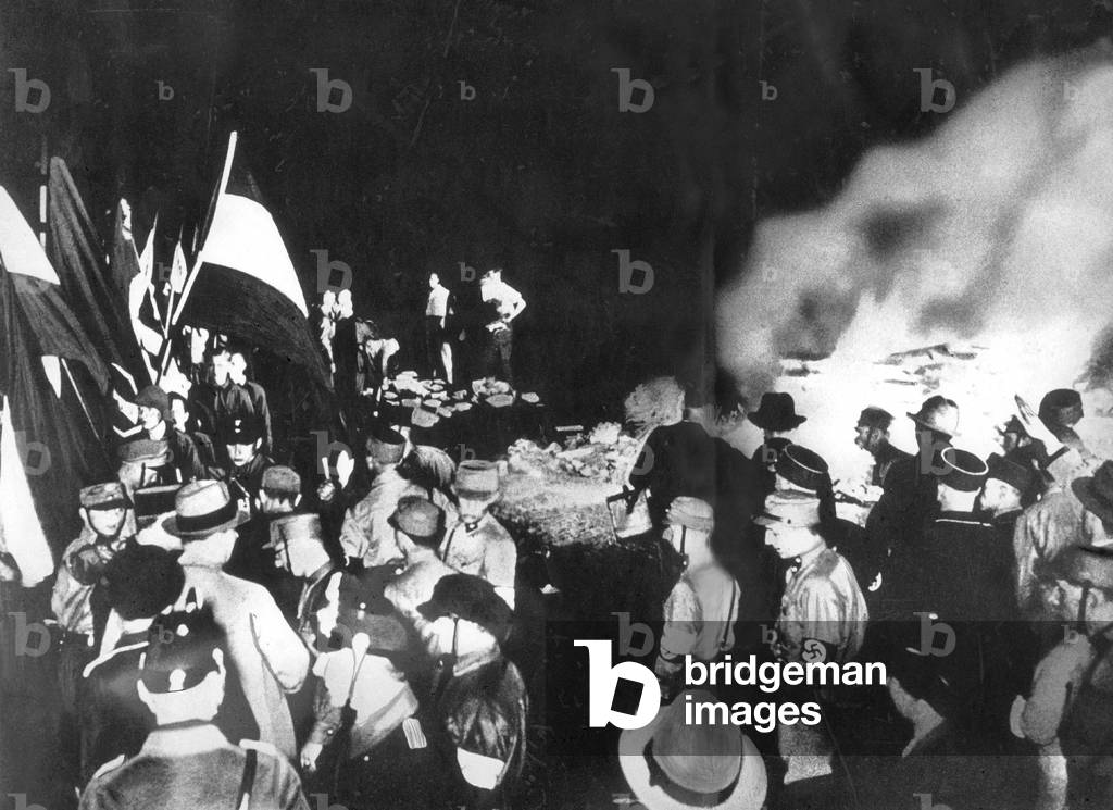 Public book burning, 1933 (b/w photo)