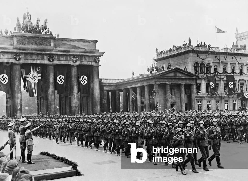 Victory parade of the Wehrmacht in Berlin, 1940 (b/w photo)