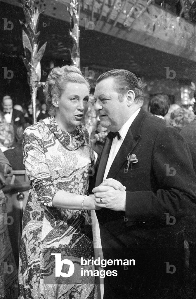 Franz-Josef Strauss at the Film Ball Munich, 1971 (b/w photo)