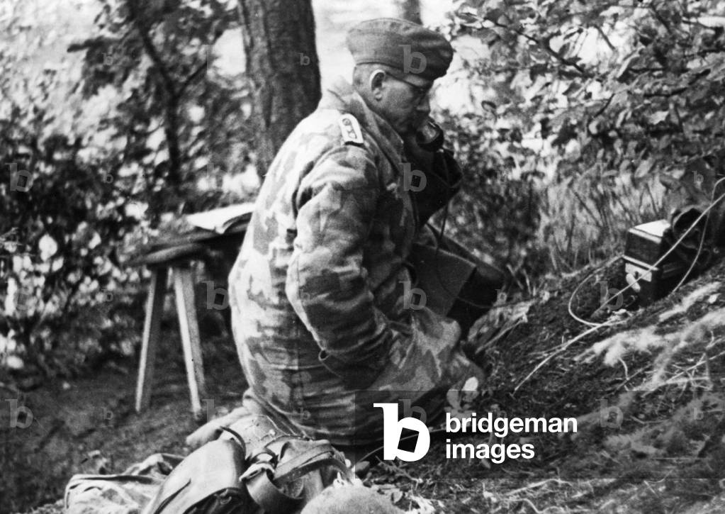 German observation post in the Vosges, 1944 (b/w photo)
