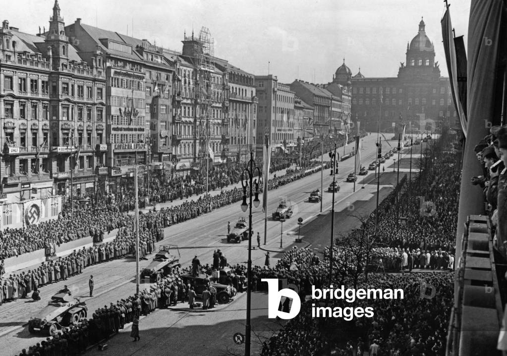 Military parade at Wenceslas Square in Vienna, 1939