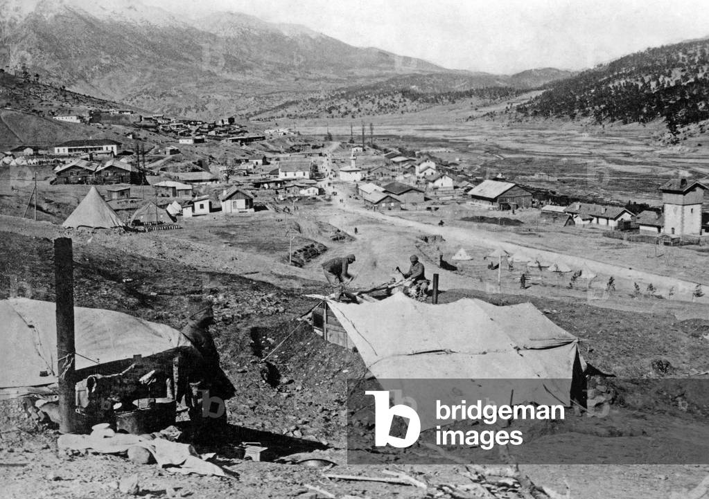 View of Bosanti in the First World War, 1917 (b/w photo)