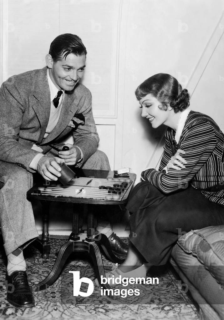 Clark Gable and Claudette Colbert (b/w photo)