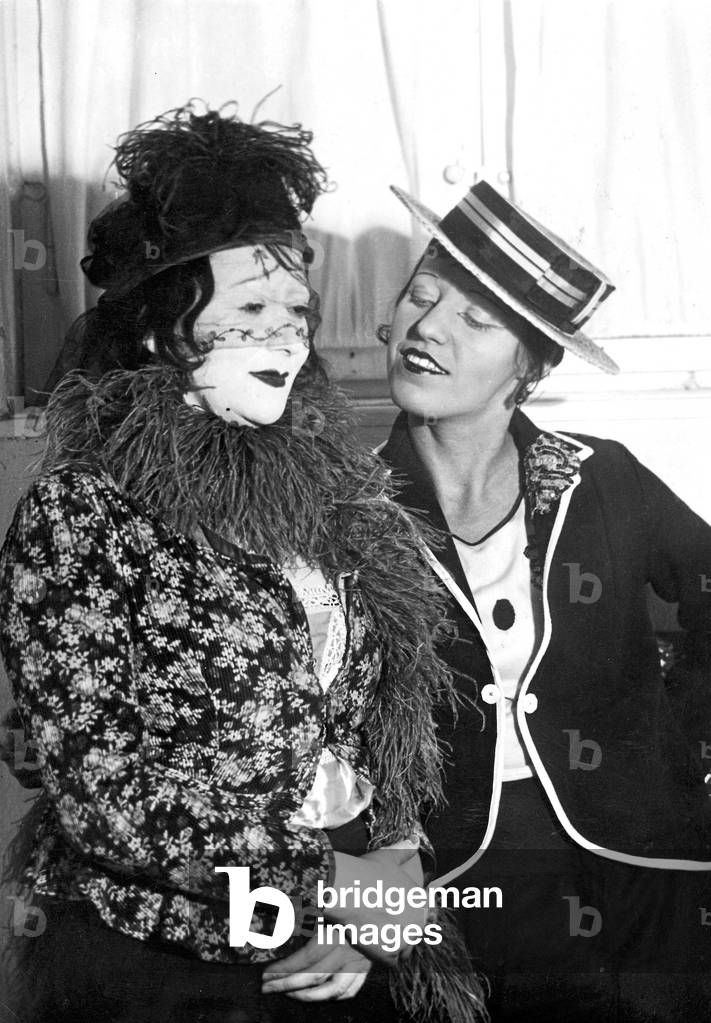 Trude Hesterberg and Lotte Lenya in 'The Rise and Fall of the City of Mahagonny', Berlin in 1931 (b/w photo)