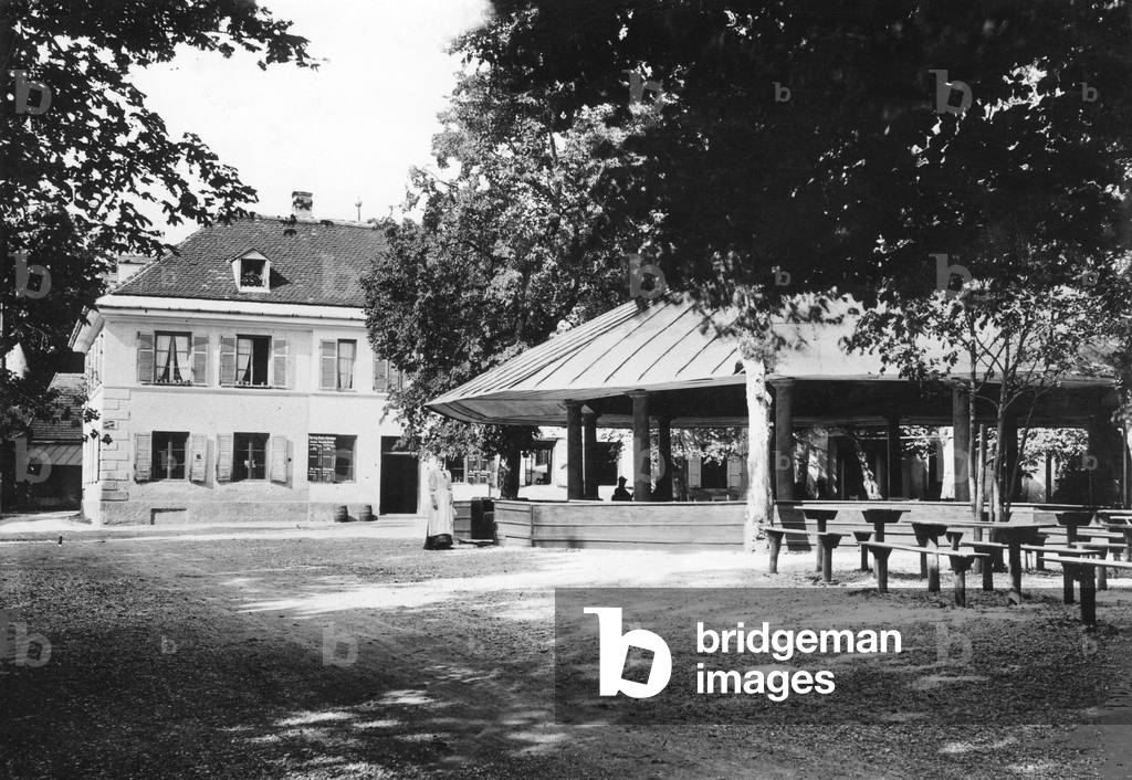 The Aumeister in the English Garden in Munich, 1900-1913 (b/w photo)
