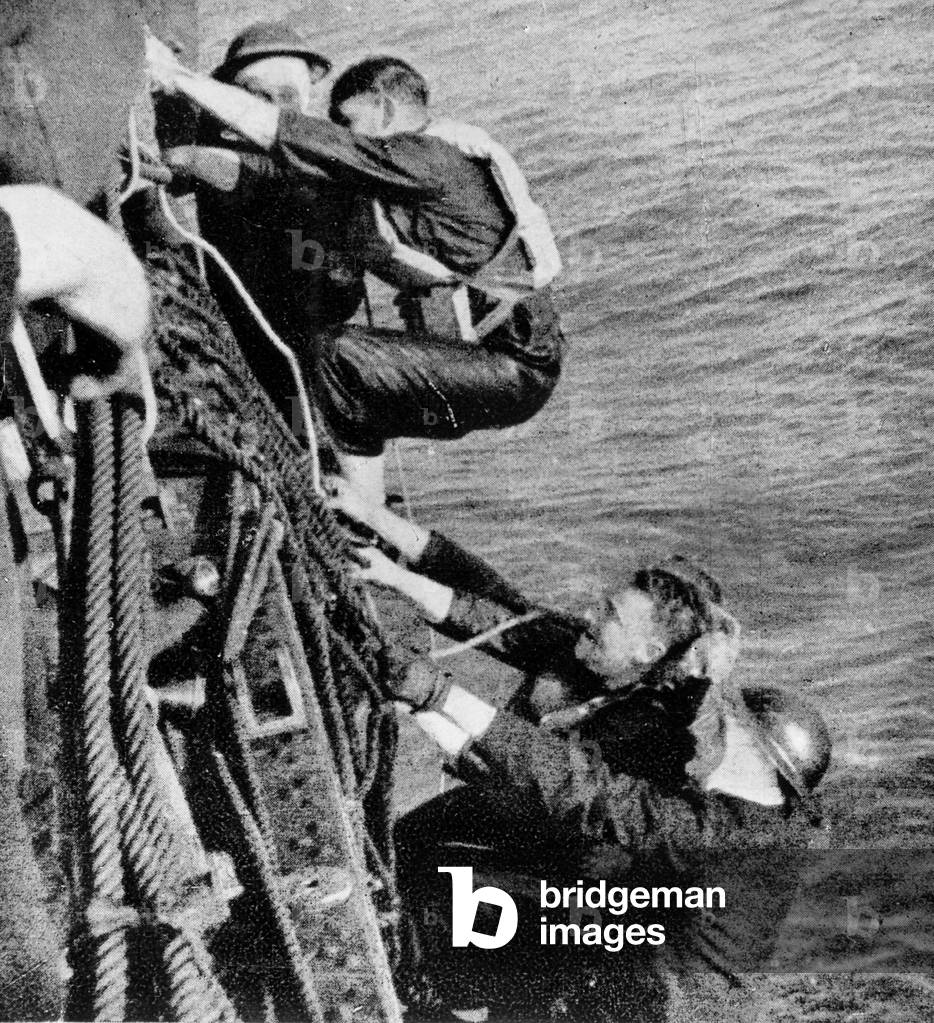 Submarine Warfare in World War II: Allied Castaways (b/w photo)