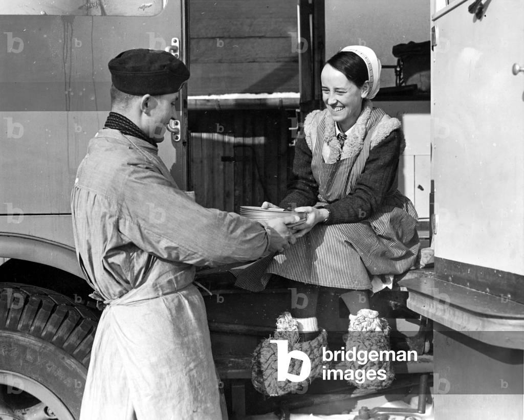 Nurse of the German Red Cross in Lodz 1940 (b/w photo)