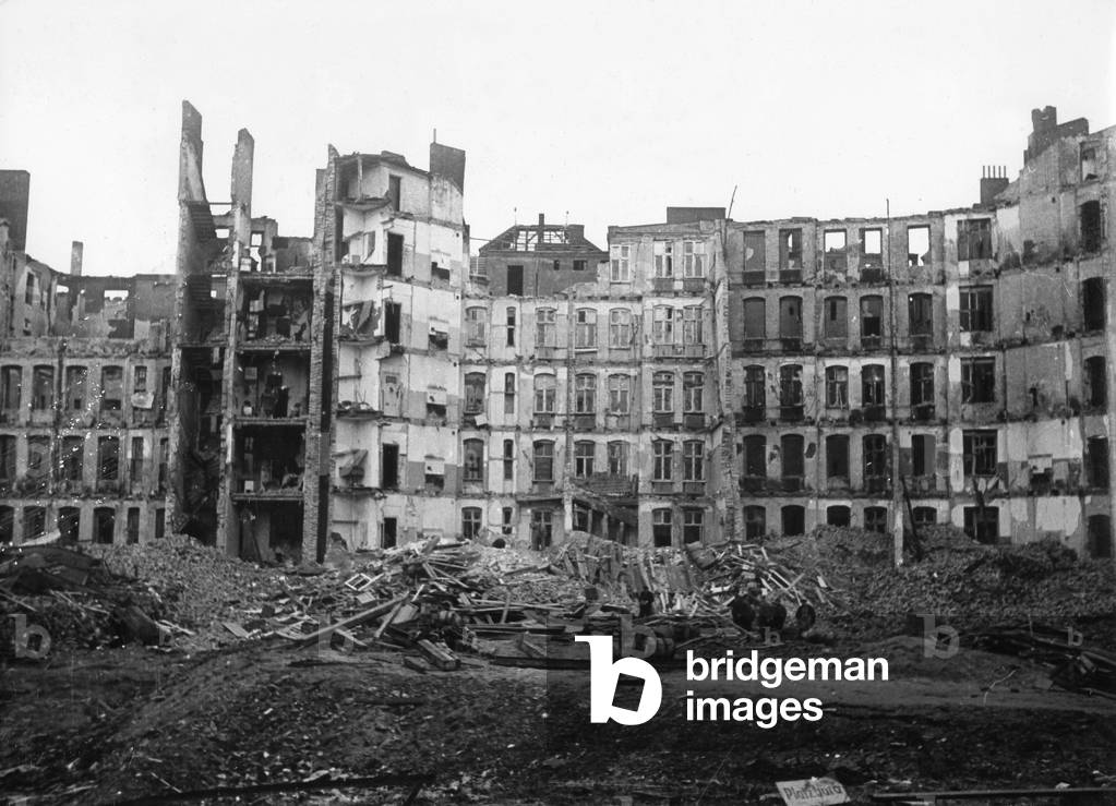 Bomb damages in Berlin, 1944 (b/w photo)