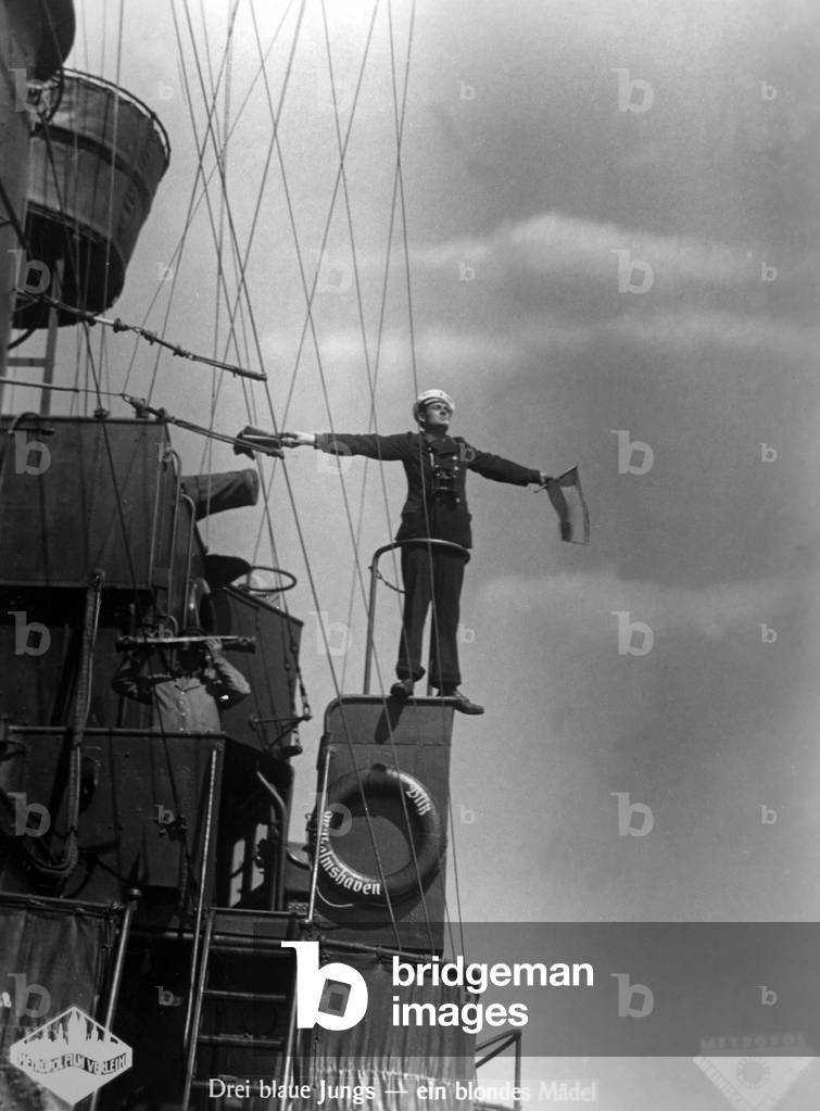 Exchange of flag signals during an exercise, 1933