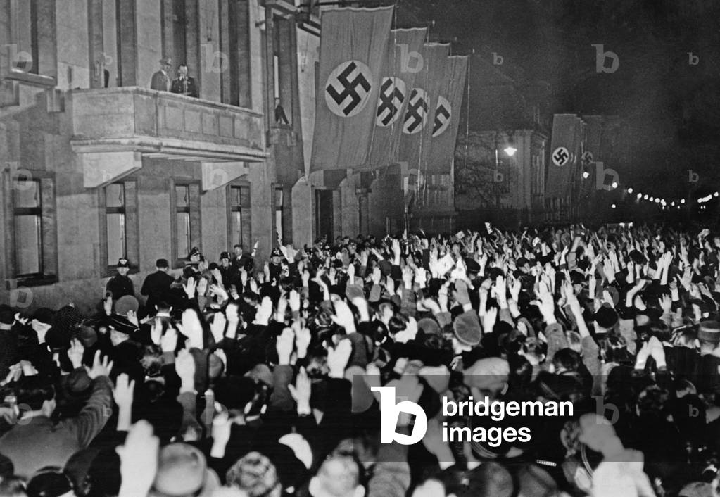 Adolf Hitler and Herman Goering in Berlin, 1938 (b/w photo)