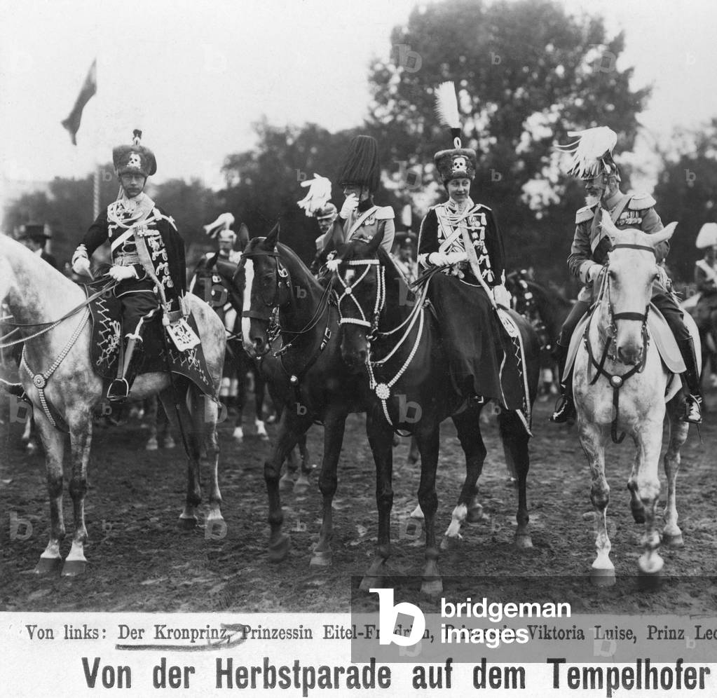 Crown Prince Wilhelm of Prussia at the autumn parade on Tempelhofer Feld, 1912