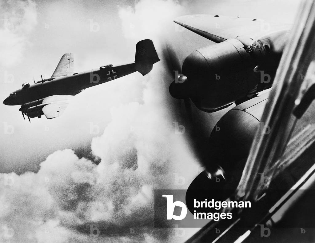 German long range reconnaissance airplane Focke Wulf Fw 200 'Condor', 1942 (b/w photo)