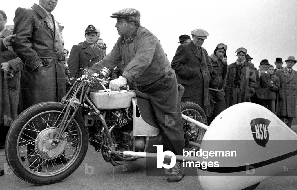 Hermann Boehm on the NSU 
