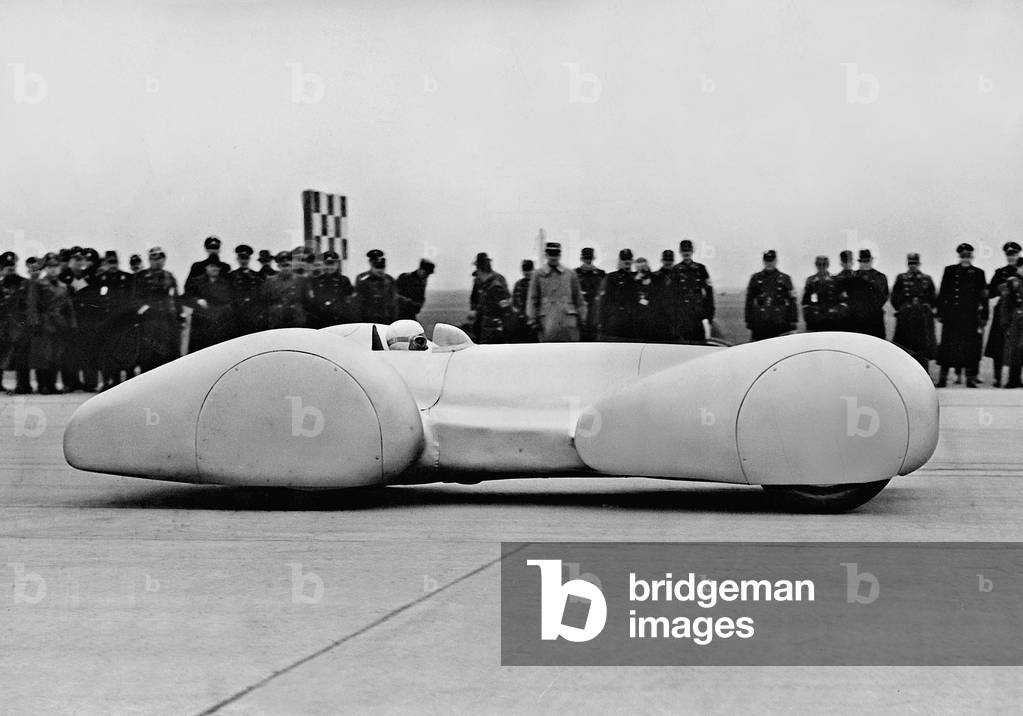 Rudolf Caracciola in a racing car, 1939 (b/w photo)