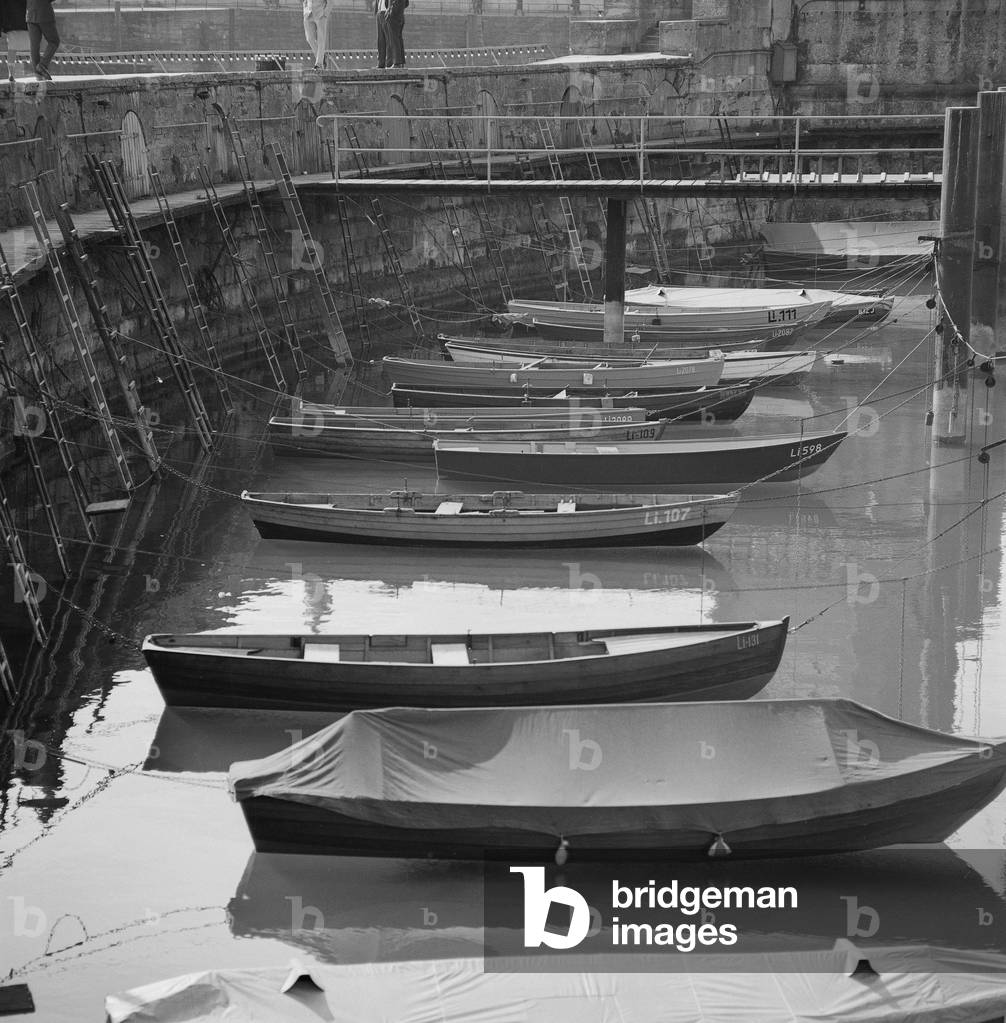 Harbour of Lindau, 1966 (b/w photo)