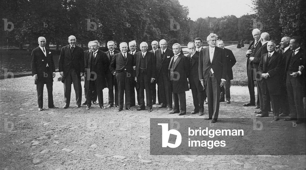 The Kellogg-Briand Pact in Paris, 1928 (b/w photo)