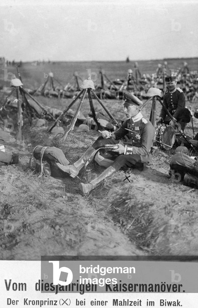 Crown Prince Wilhelm of Prussia during an Imperial maneuver, 1911