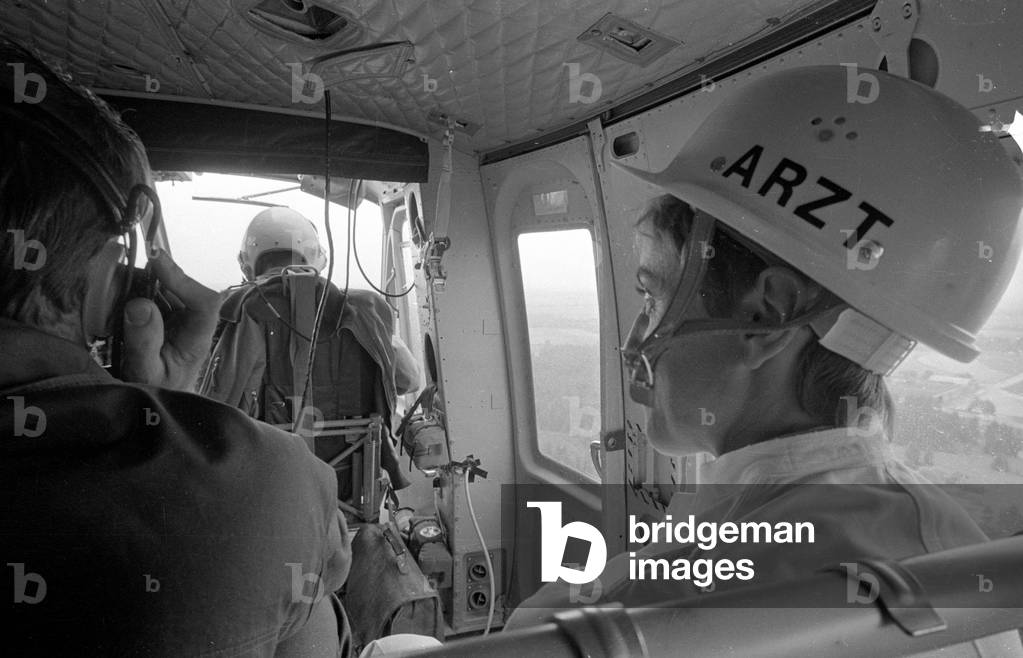 A rescue helicopter, 1970 (b/w photo)