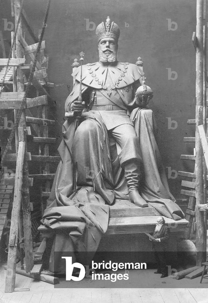 Memorial for Tsar Alexander III, 1908 (b/w photo)