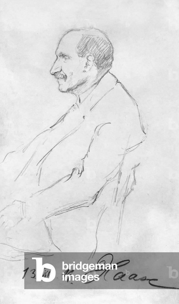 Portrait drawing of Hugo Haase, 1919