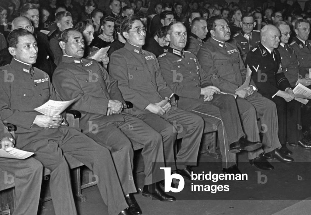 Japanese military in Berlin, 1941 (b/w photo)