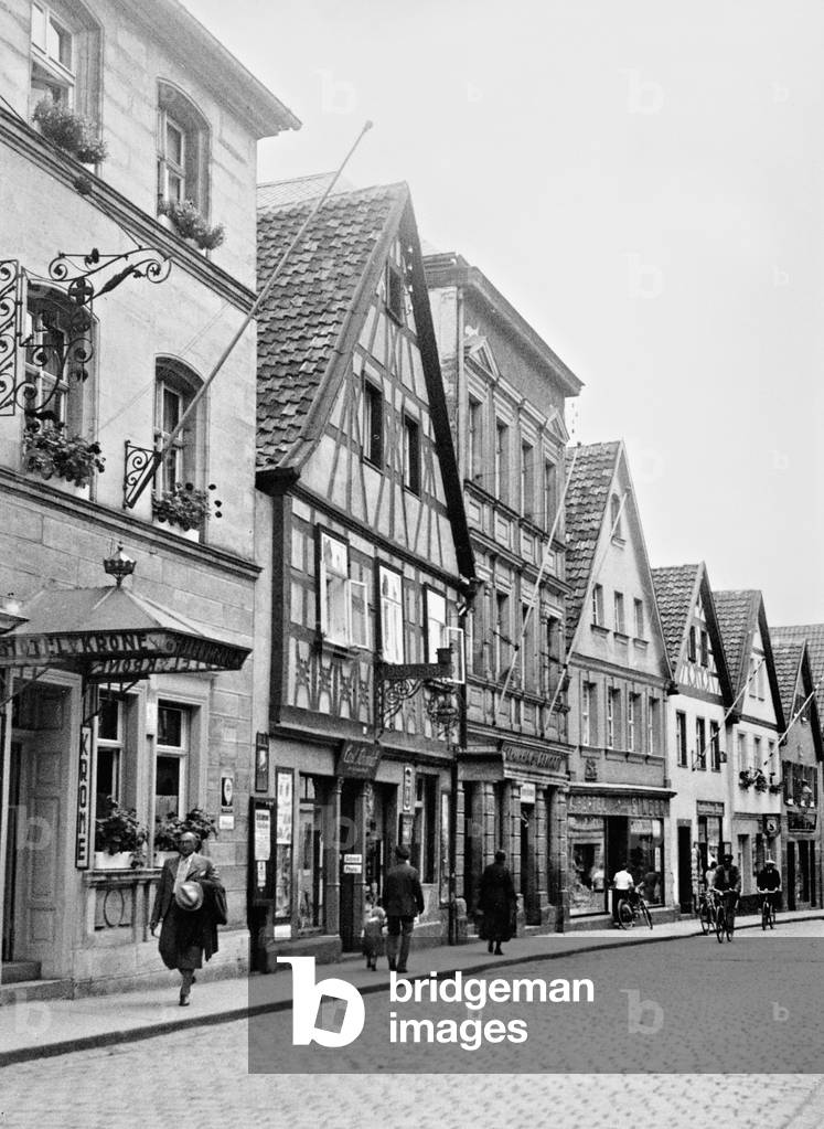 Adolf Hitler Strasse in Kulmbach, 1935 (b/w photo)