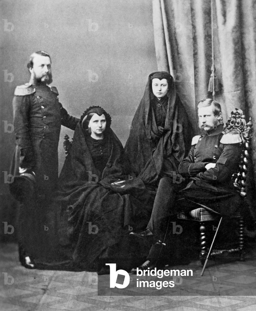 Grand Duke Friedrich II of Baden with Friedrich Wilhelm of Prussia (b/w photo)