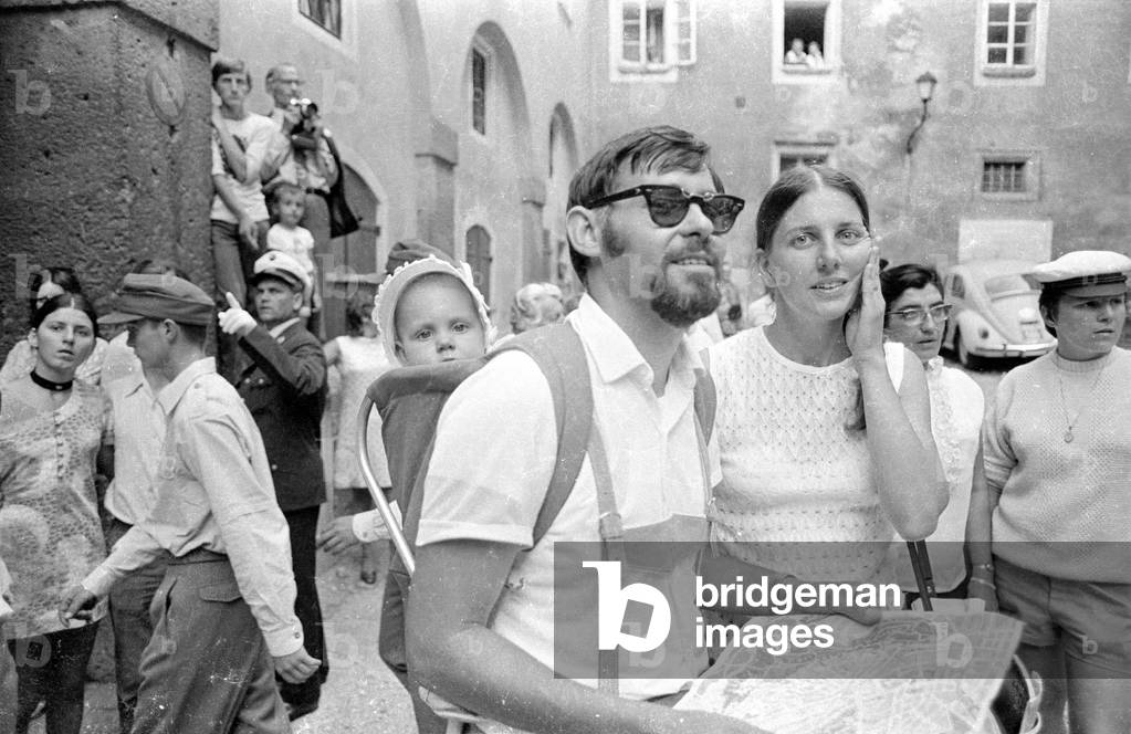 Salzburg at the time of the festival, 1971 (b/w photo)