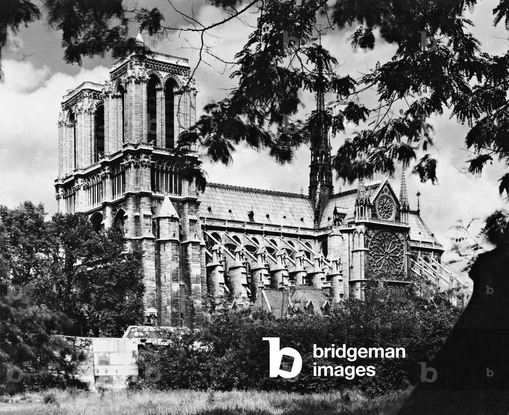 Cathedral Notre Dame de Paris, 1934 (b/w photo)