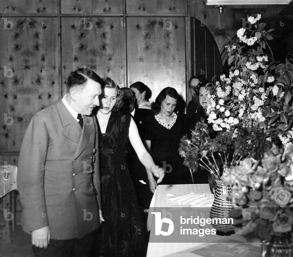 Hitler and Eva Braun, 1942 (b/w photo)