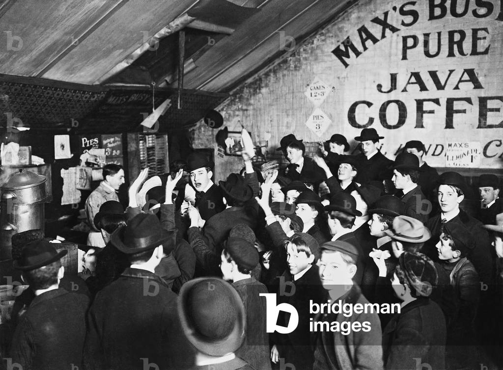 Newsboys in New York, 1892 (b/w photo)
