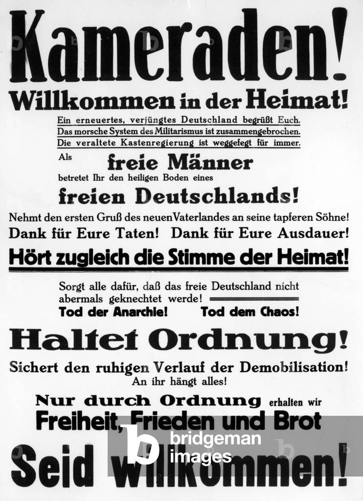 Leaflet for the returning soldiers, 1918